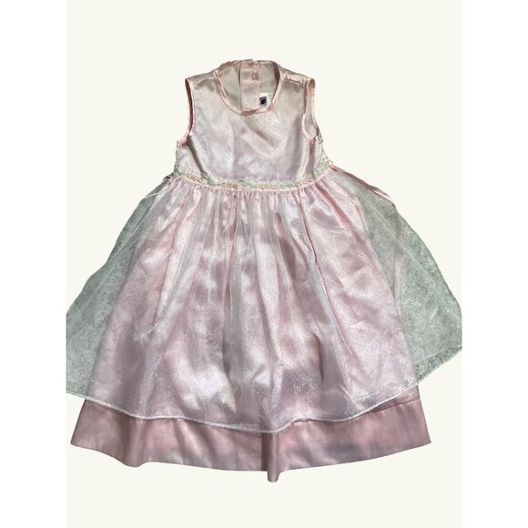 Girls' Pink Dress Size 6 With Overlay & Ribbon for Play - Picture 2 of 10
